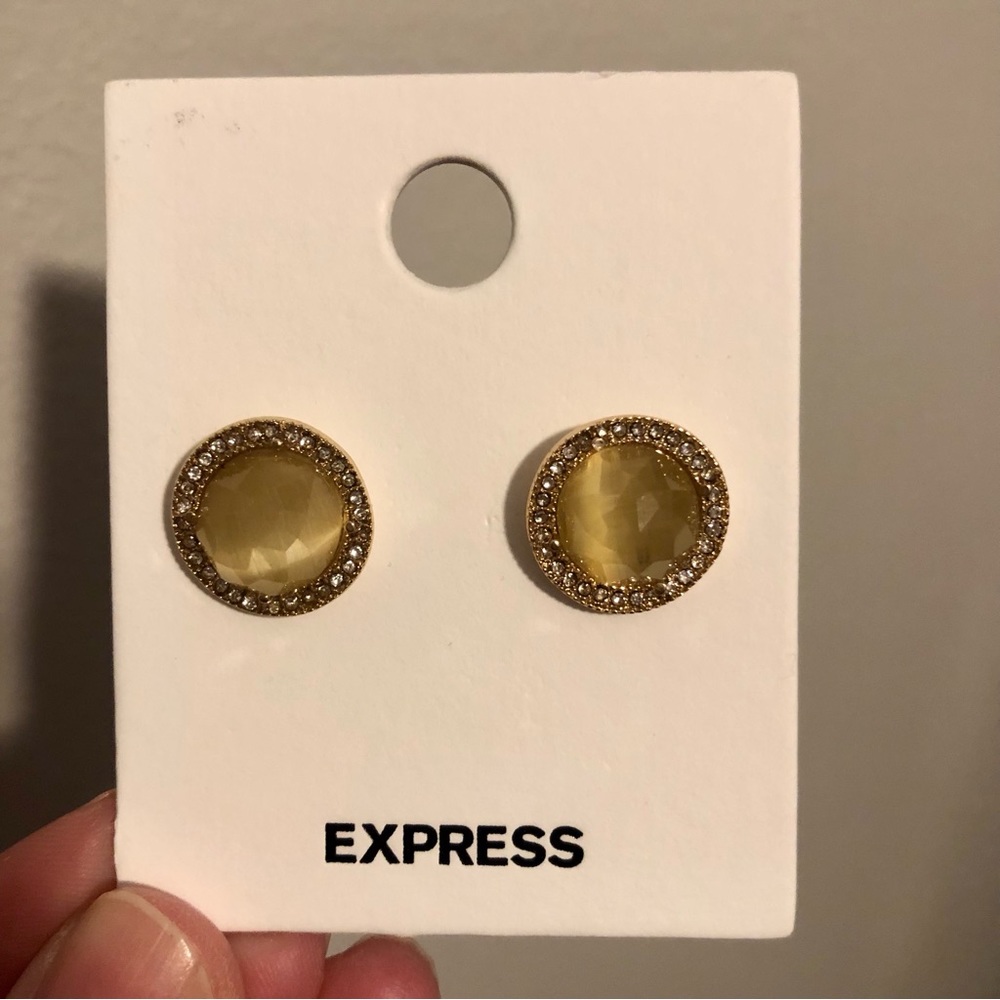 NWT Express pave halo stud earrings